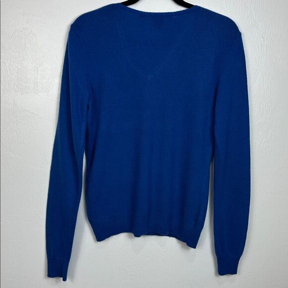 Ralph Lauren Sport Royal Blue Wool Blend V-Neck Pullover Sweater Size L - Picture 4 of 8